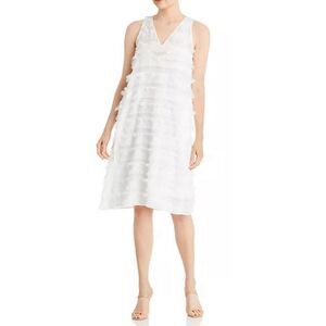 BOSS Difresa Fringe Shift Dress in White NWT Size 14